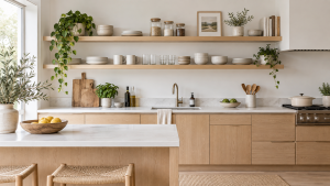 Modern kitchen inspiration with balanced decor and lighting