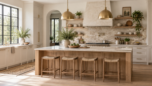 Modern kitchen with elegant cabinets and refined interior details