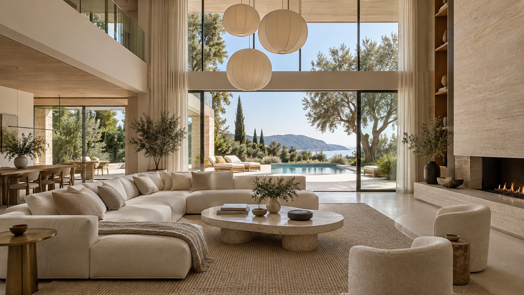 Desert Luxury Villa Modern desert luxury villa surrounded by palms and sandstone